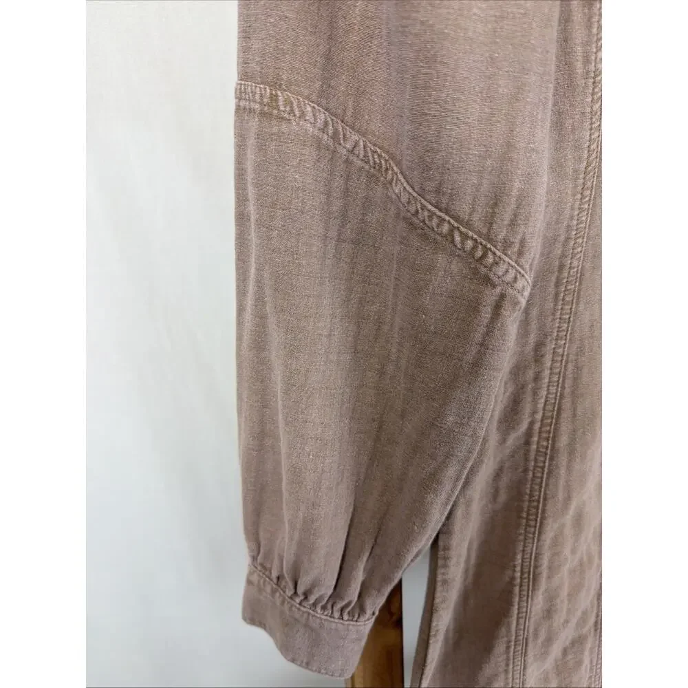 NWT Hello Nite Mauve Long Sleeve 100% Cotton Dress #1235 Size XS